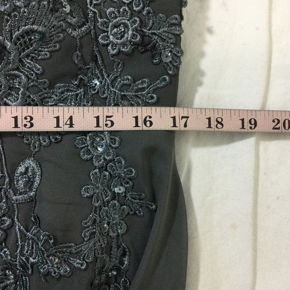 VNAIX BRIDAL SIZE 14 1x plus grey embroidered embellished maxi dress NEW - Picture 8 of 10